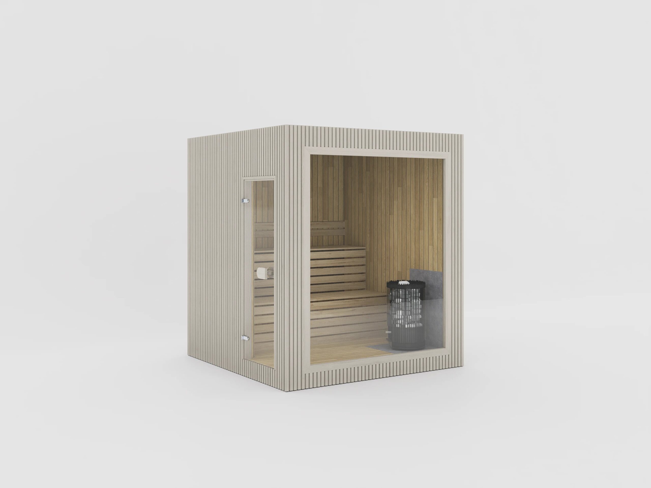 Compact Cube Sauna with Full Glass Front CSA-886 reference view 3