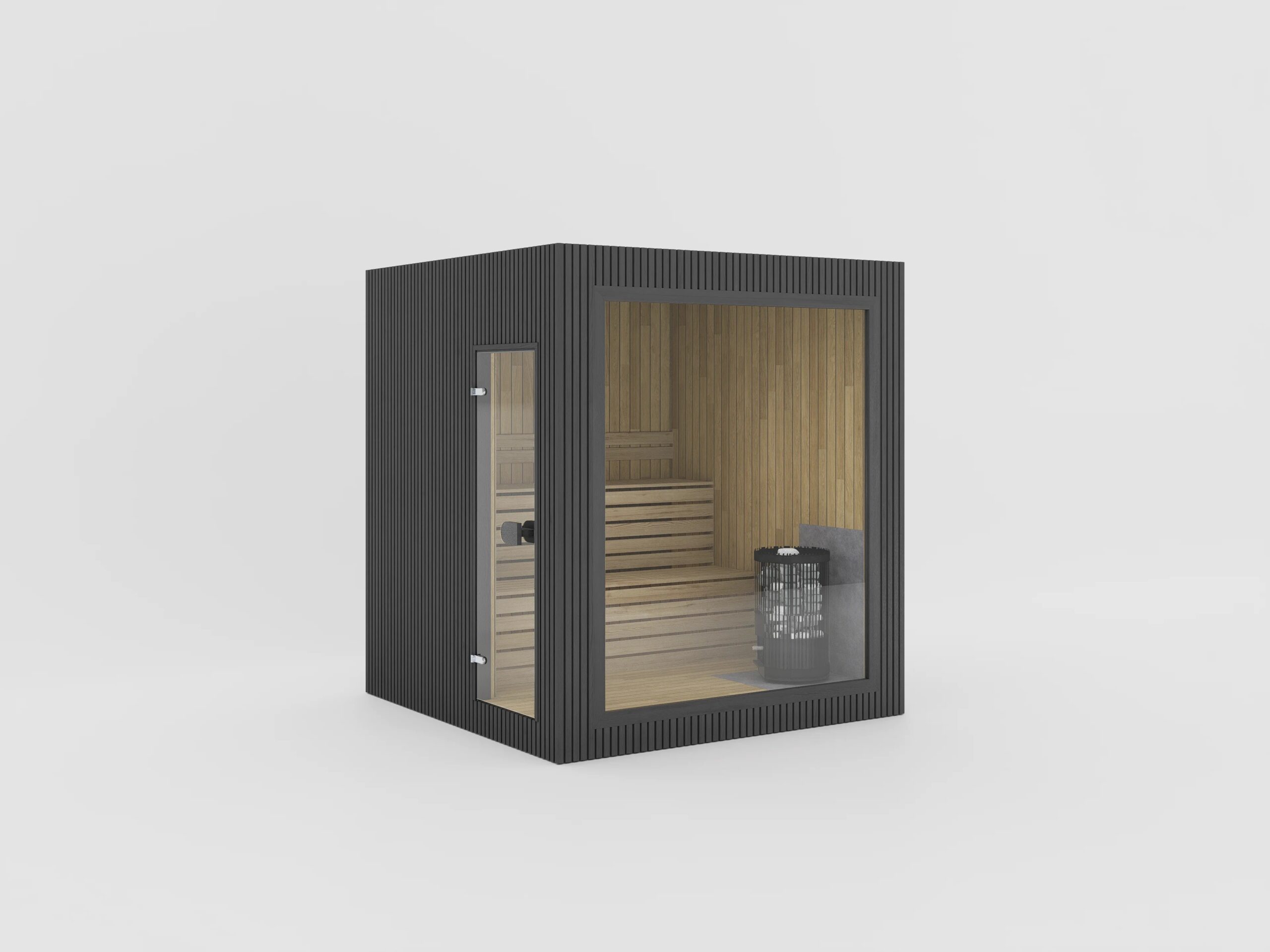 Compact Cube Sauna with Full Glass Front CSA-886 reference view 4