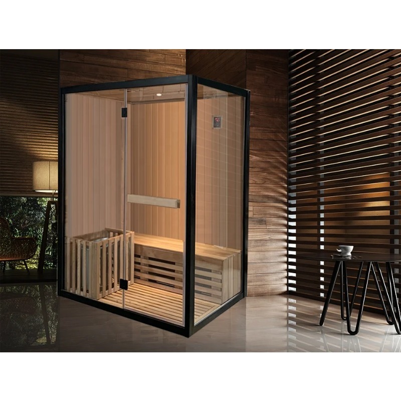 Black-Frame Indoor Sauna with Full Glass Door CSA-887 reference view 4