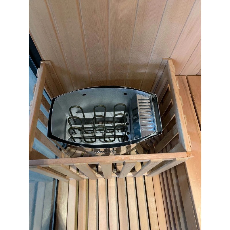 Black-Frame Indoor Sauna with Full Glass Door CSA-887 reference view 6