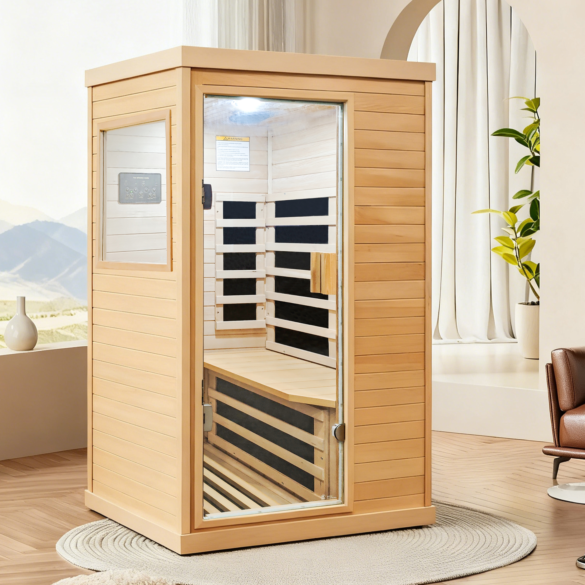 One-Person Hemlock Infrared Sauna with Red Light CSA-888 reference view 3