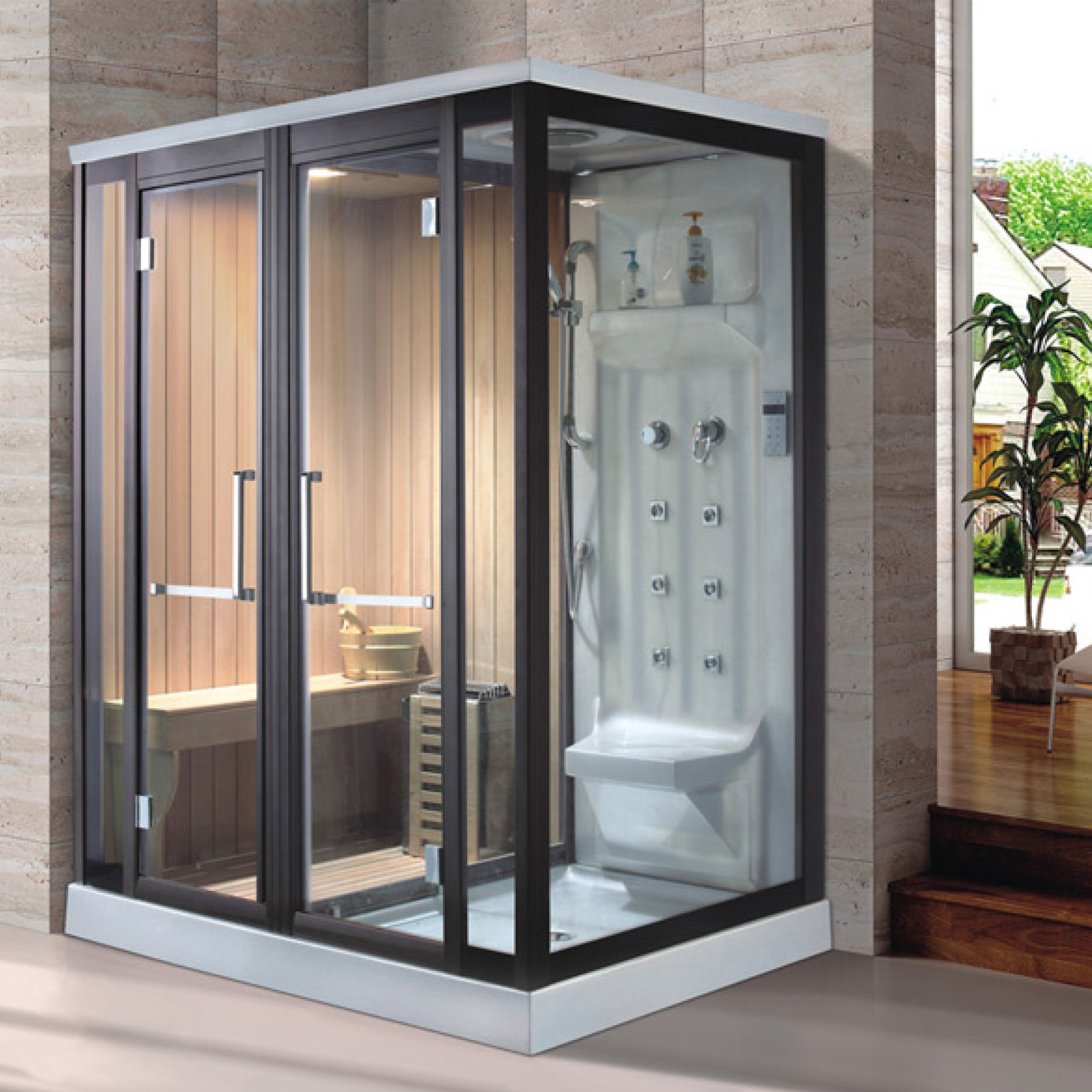 Spruce Sauna and Shower Combination Cabin CSA-891 reference view 4