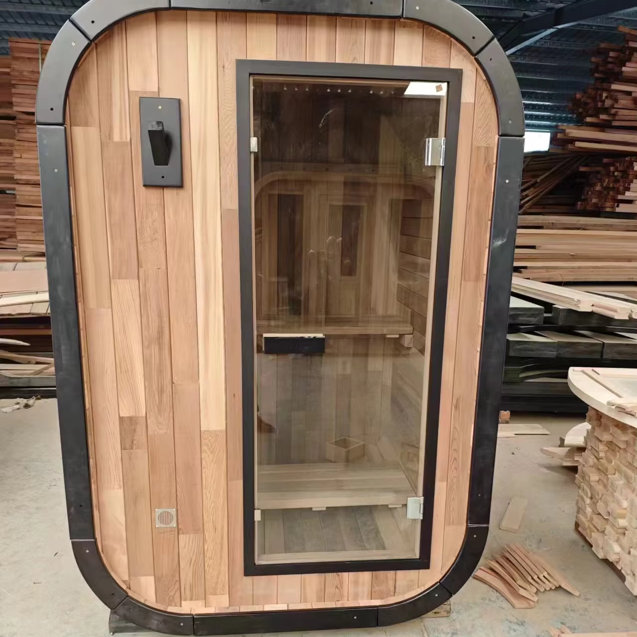 Two-Person Rounded Red Cedar Outdoor Sauna product image