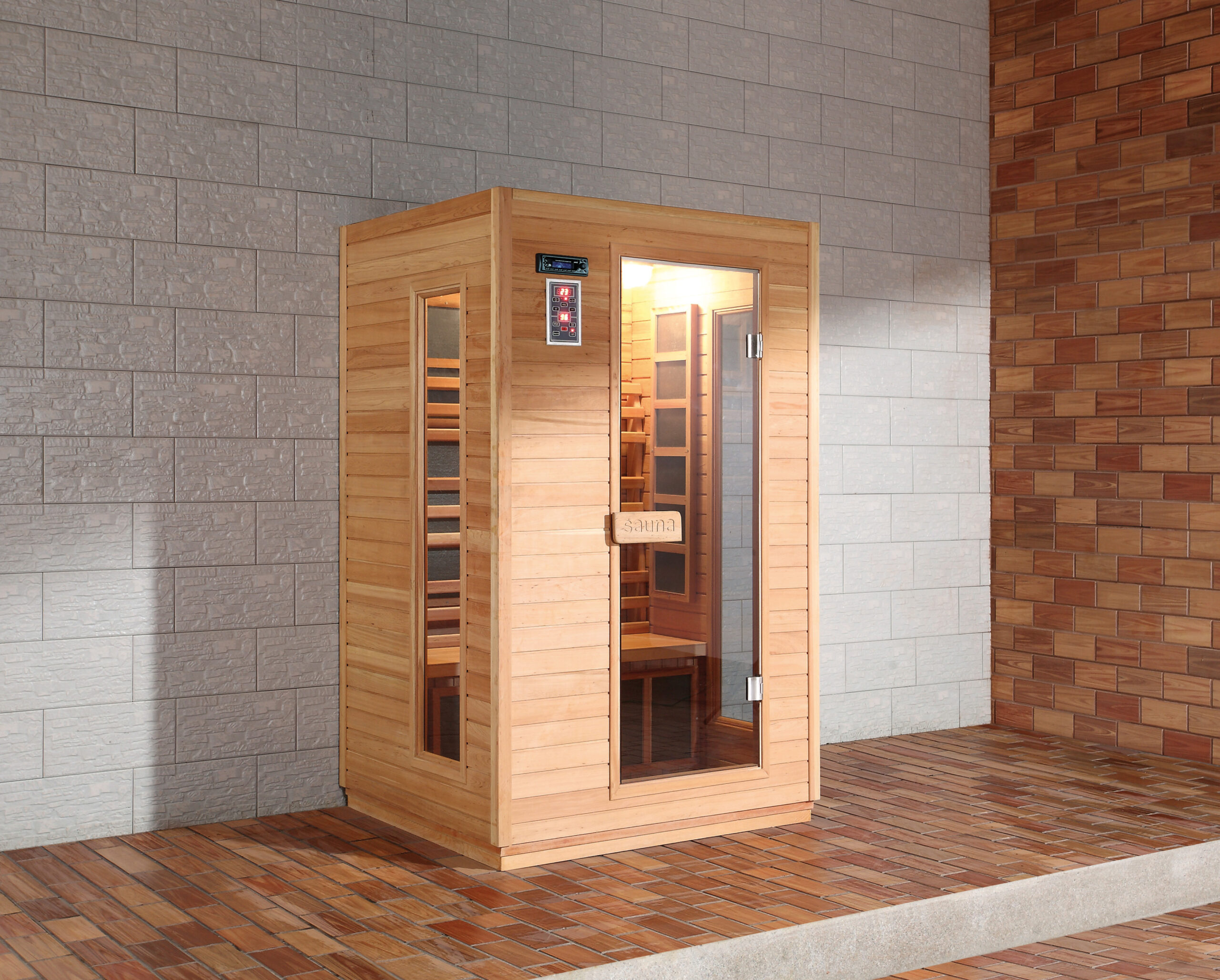 Two-Person Hemlock Infrared Sauna with Side Windows CSA-895 reference view 2