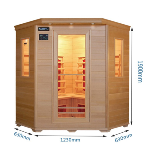 Corner Hemlock Infrared Sauna with Glazed Front CSA-896 reference view 2