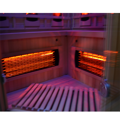 Corner Hemlock Infrared Sauna with Glazed Front CSA-896 reference view 4