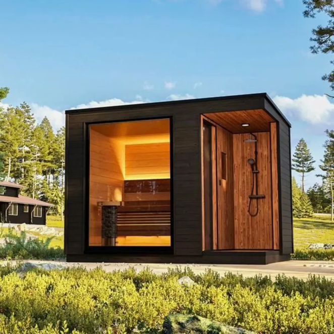 Outdoor Sauna and Shower Combination Cabin product image