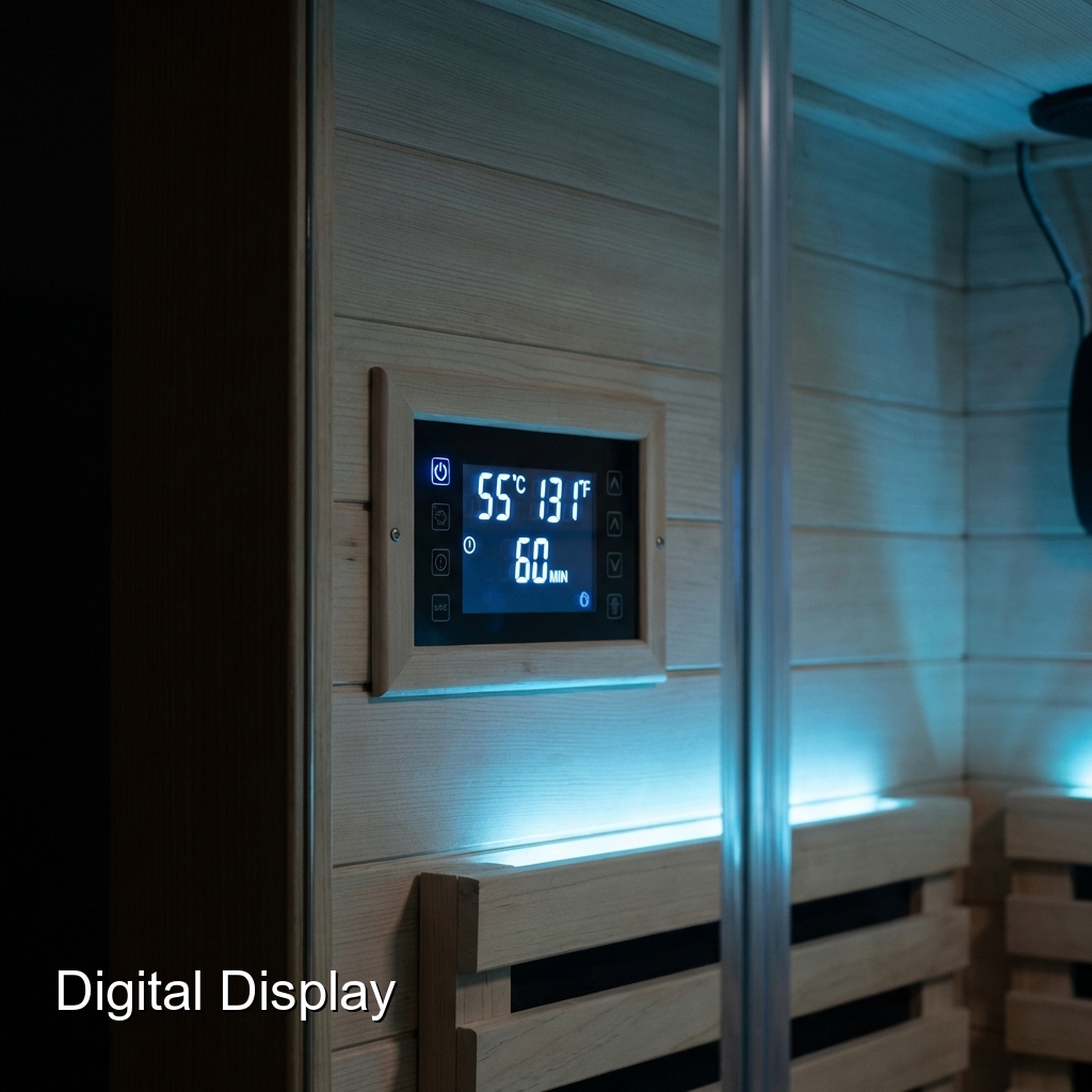 Single-Seat Infrared Sauna with Blue Interior Light CSA-906 reference view 5