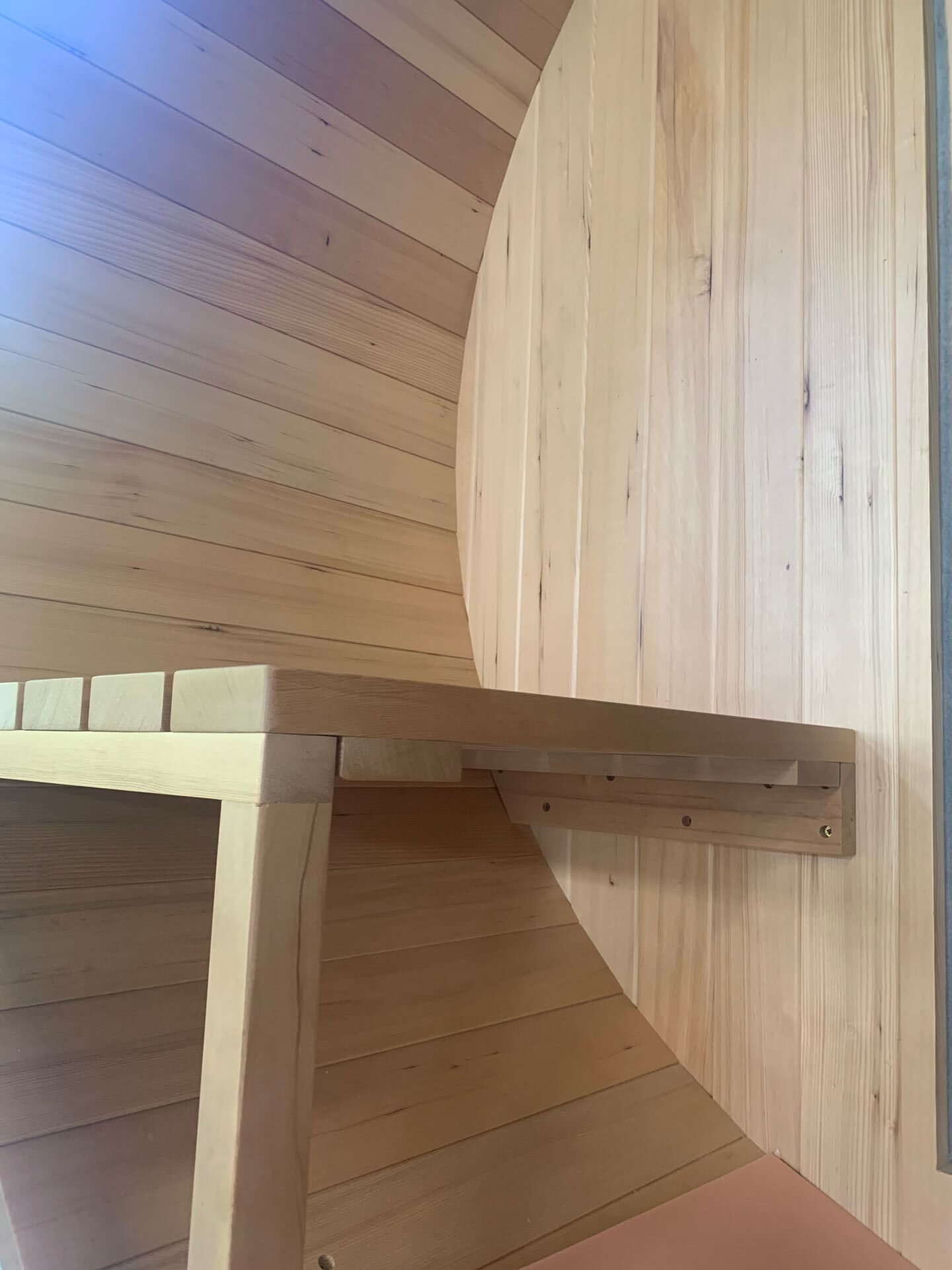 Light Timber Barrel Sauna with Extended Front Deck CSA-908 reference view 5