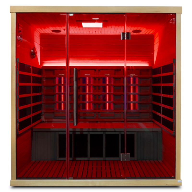 Wide Full-Glass Infrared Sauna with Color Lighting product image
