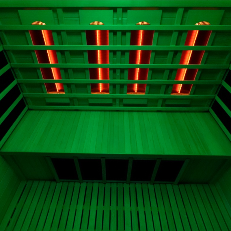 Wide Full-Glass Infrared Sauna with Color Lighting CSA-911 reference view 4