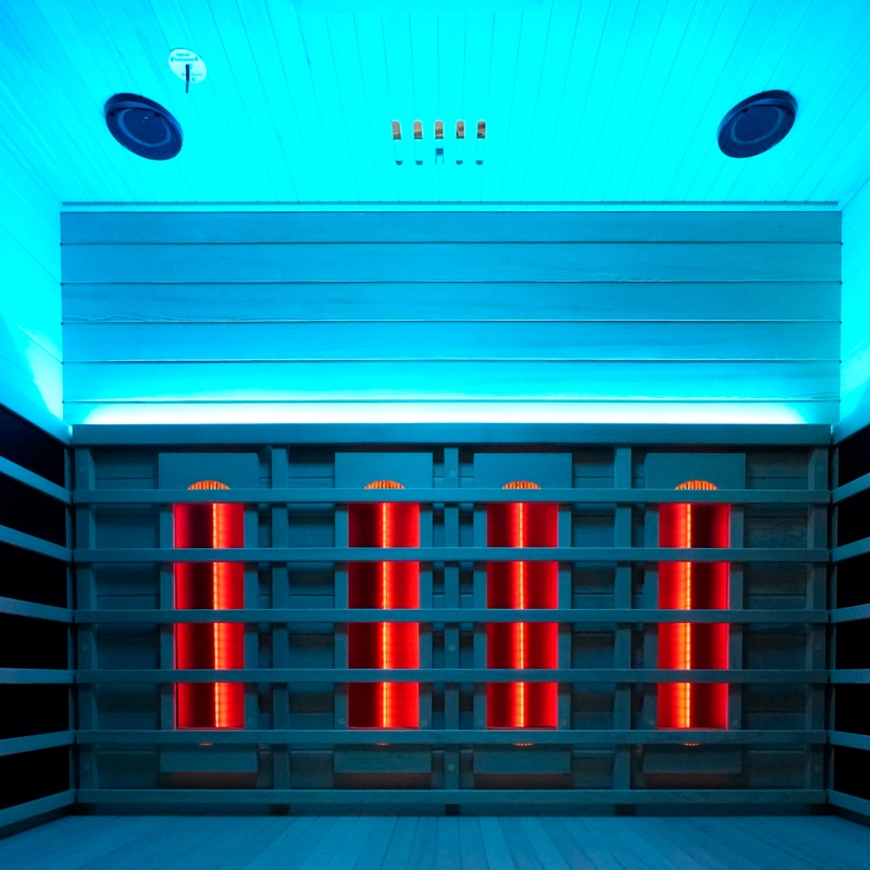 Wide Full-Glass Infrared Sauna with Color Lighting CSA-911 reference view 6