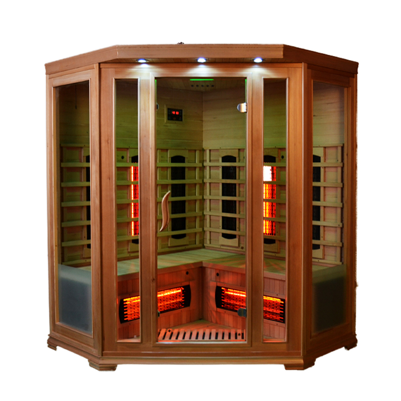 Corner Infrared Sauna with Full-Spectrum Heater Walls CSA-912 reference view 2