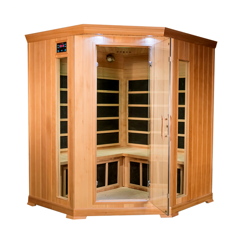 Corner Infrared Sauna with Full-Spectrum Heater Walls CSA-912 reference view 3