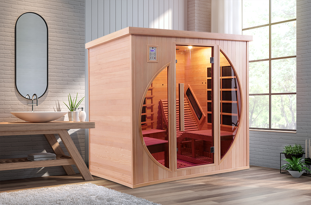 Circular-Window Indoor Infrared Sauna CSA-913 reference view 2