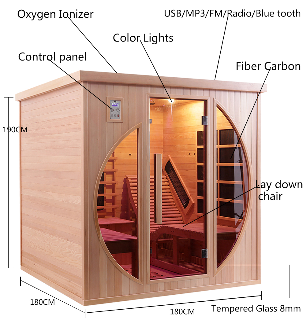Circular-Window Indoor Infrared Sauna CSA-913 reference view 4