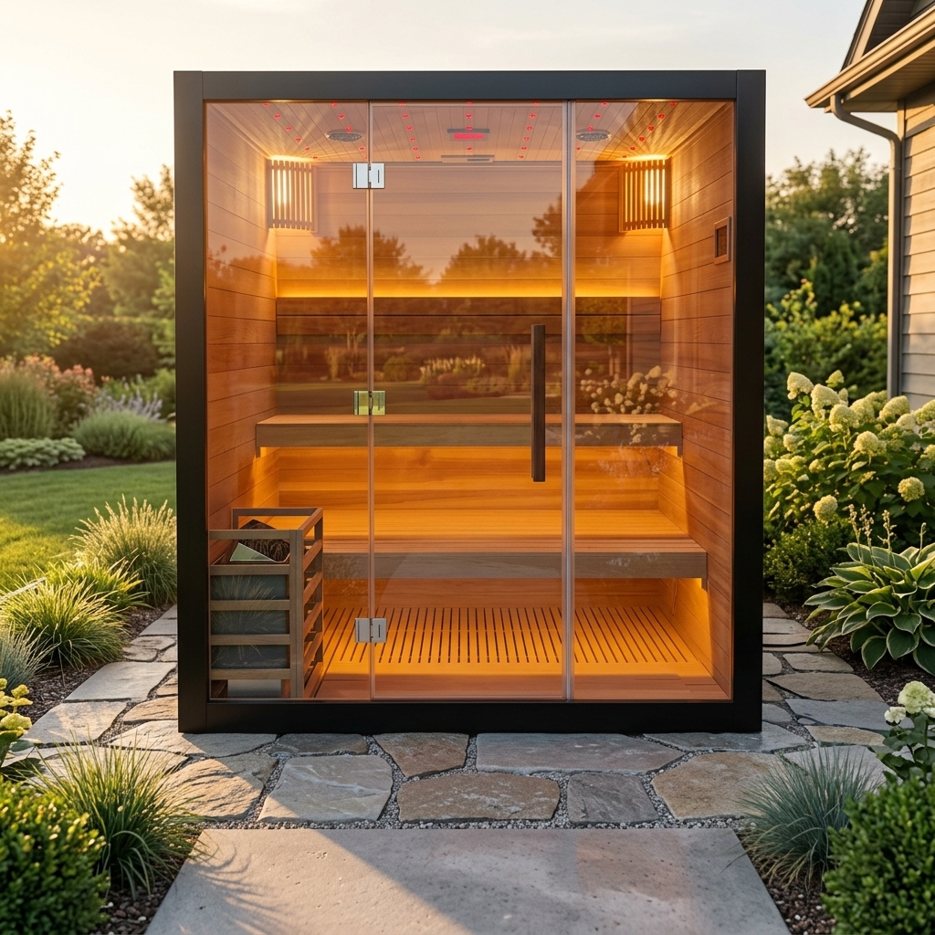 Black Full-Glass Traditional Sauna Cabin product image