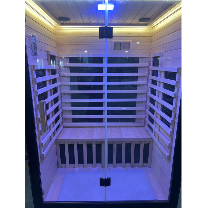 Black-Frame Infrared Sauna with Purple Lighting CSA-918 reference view 2