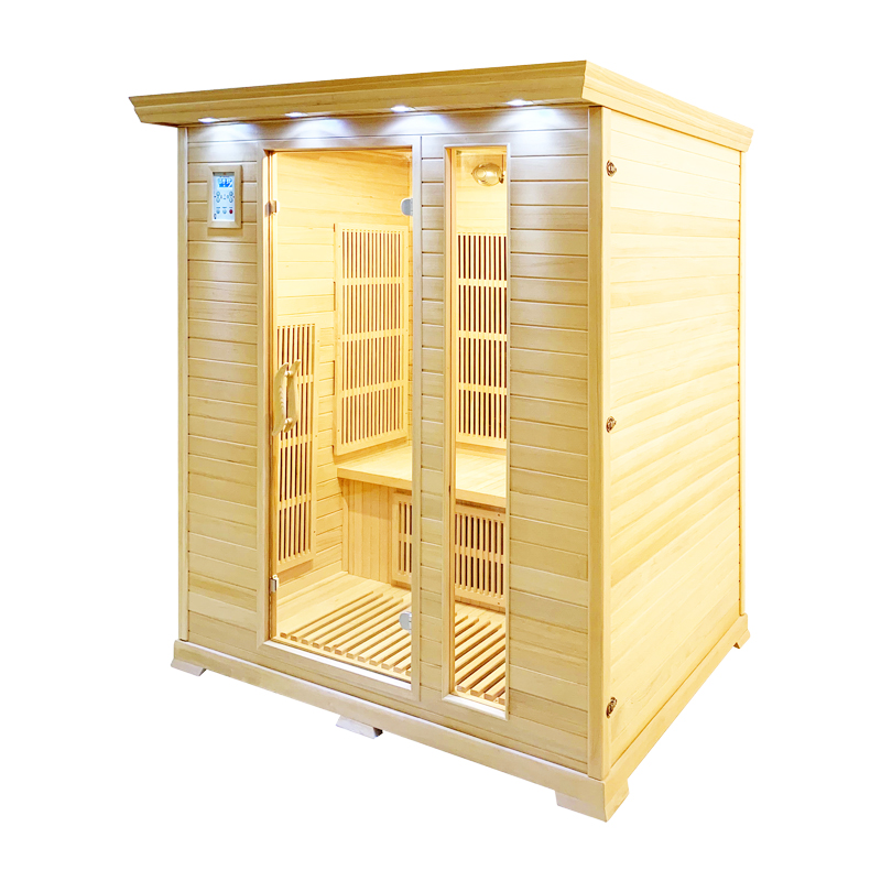 Wide Three-Seat Infrared Sauna with Full-Height Emitters CSA-919 reference view 3