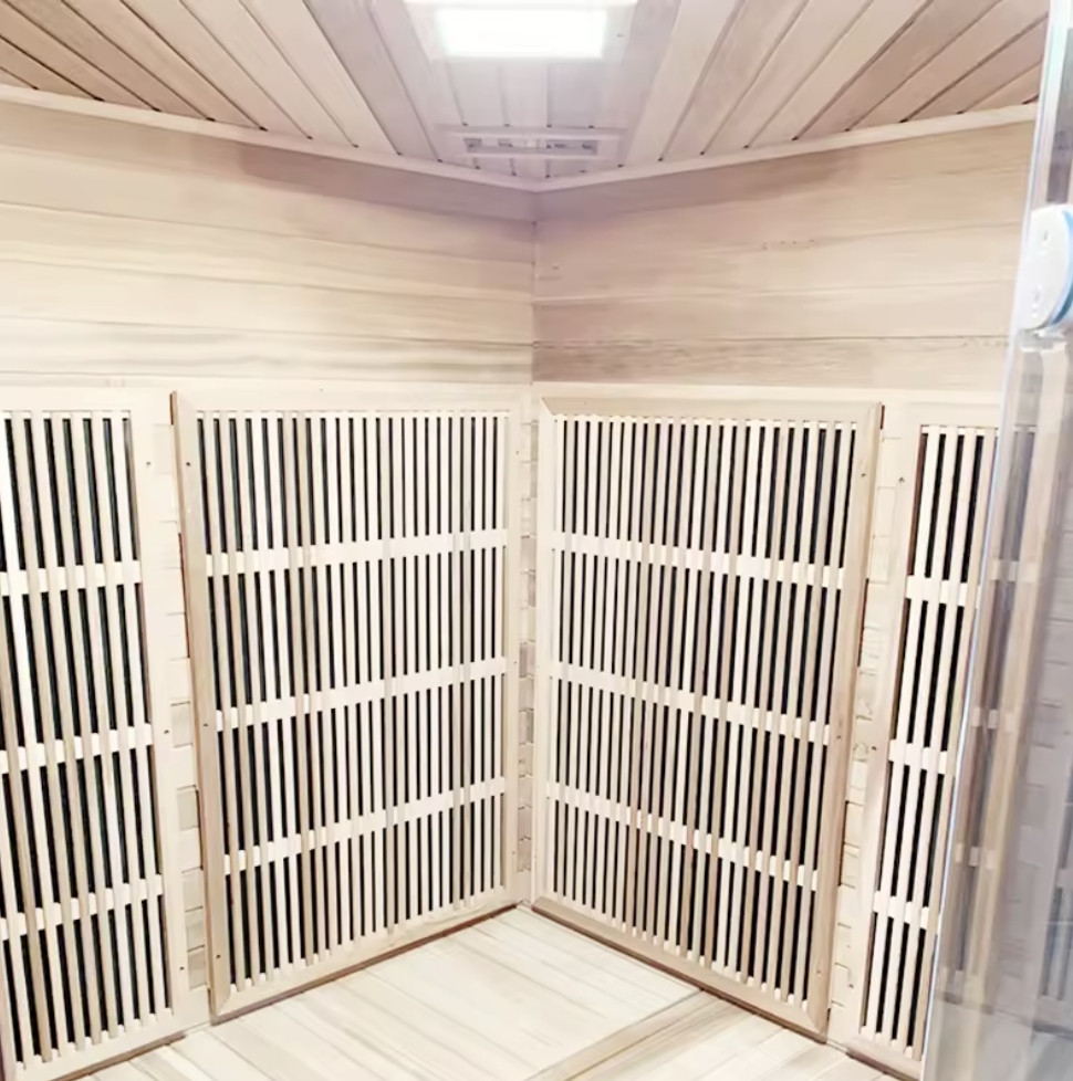 Wide Three-Seat Infrared Sauna with Full-Height Emitters CSA-919 reference view 5
