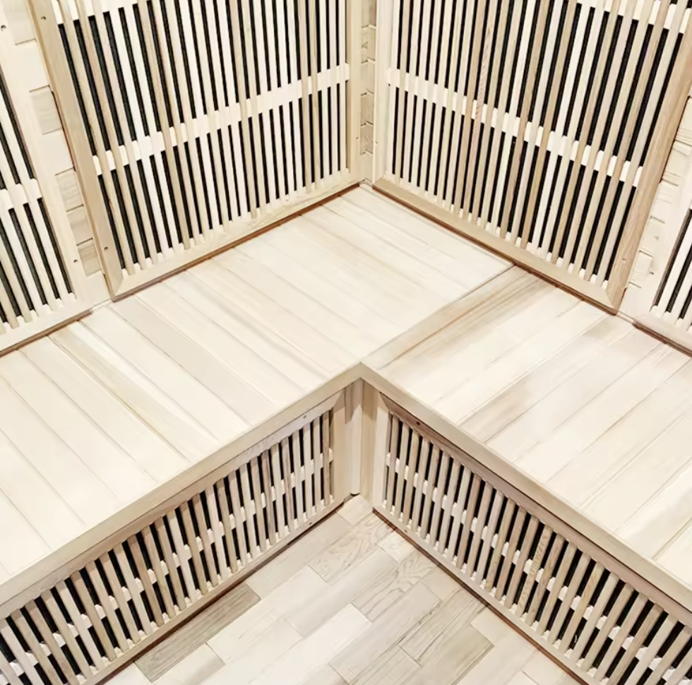 Wide Three-Seat Infrared Sauna with Full-Height Emitters CSA-919 reference view 6