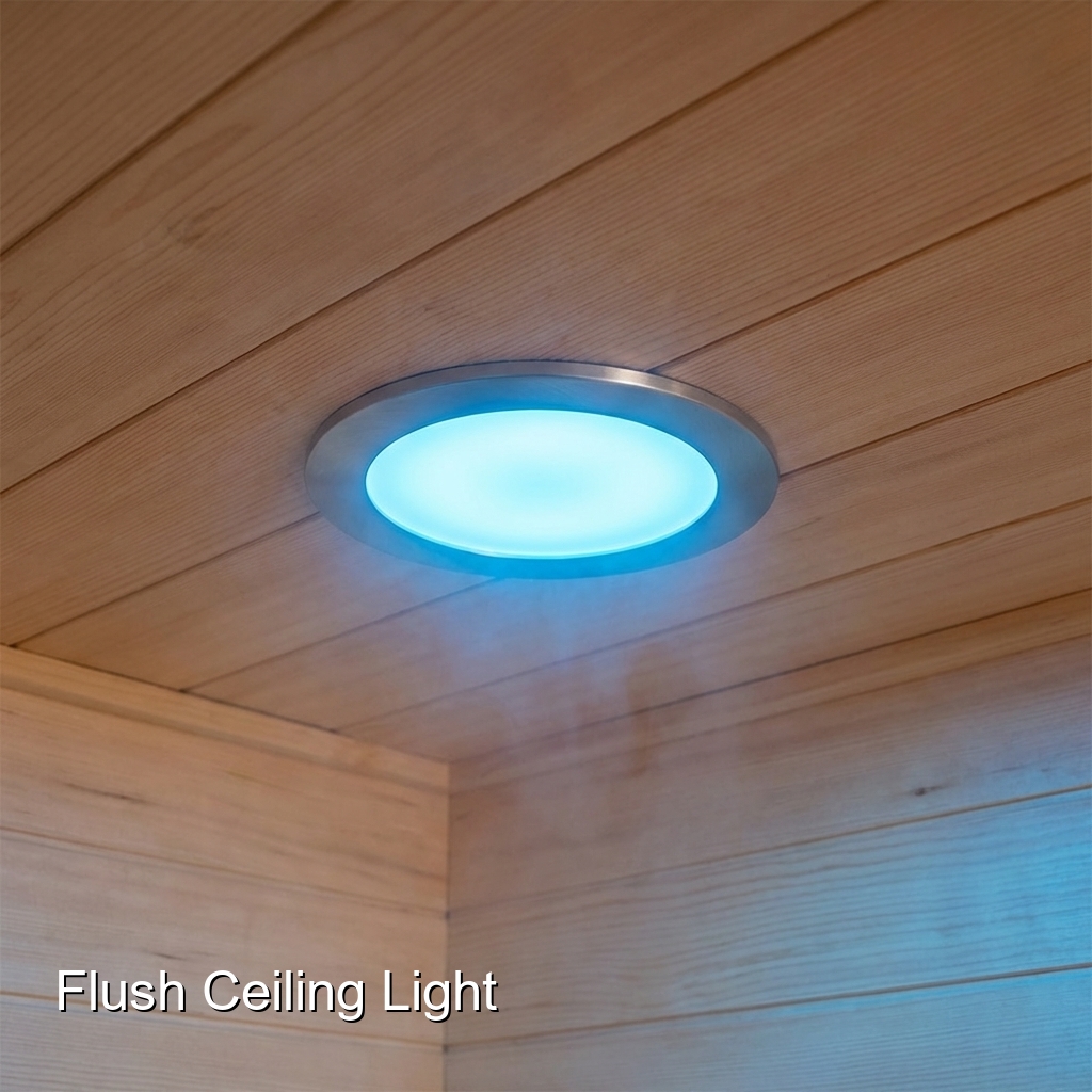 Single-Seat Glass-Front Infrared Sauna with Blue Lighting CSA-920 reference view 3