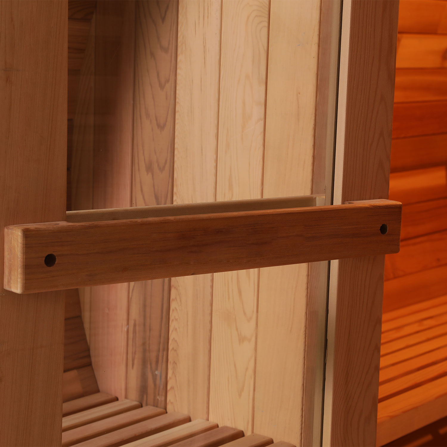 Roofed Six-Person Barrel Sauna with Porch Seats CSA-923 reference view 5