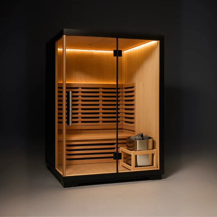 Black Full-Glass Two-Person Cube Sauna CSA-926 reference view 5