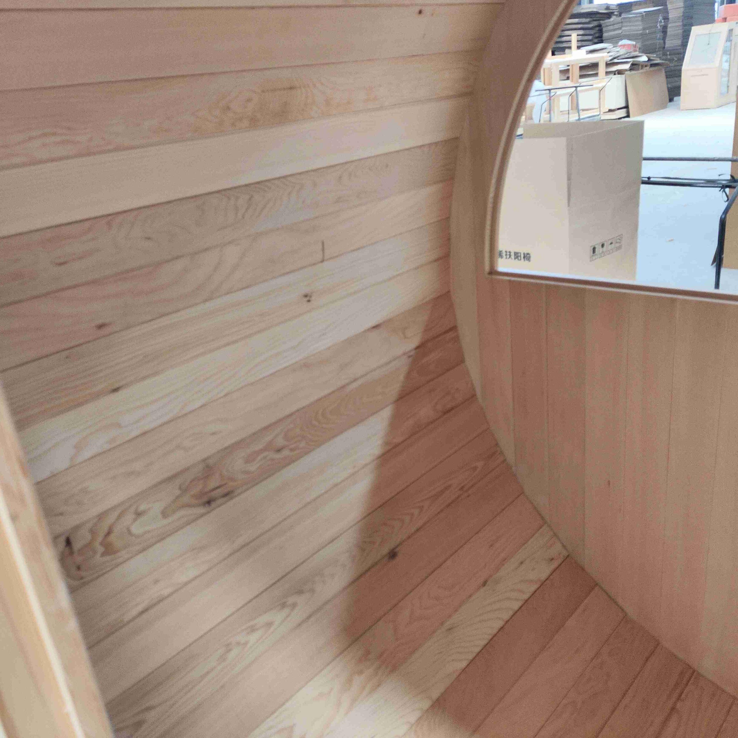 Round Barrel Sauna with Full-Height Glass Door CSA-927 reference view 4