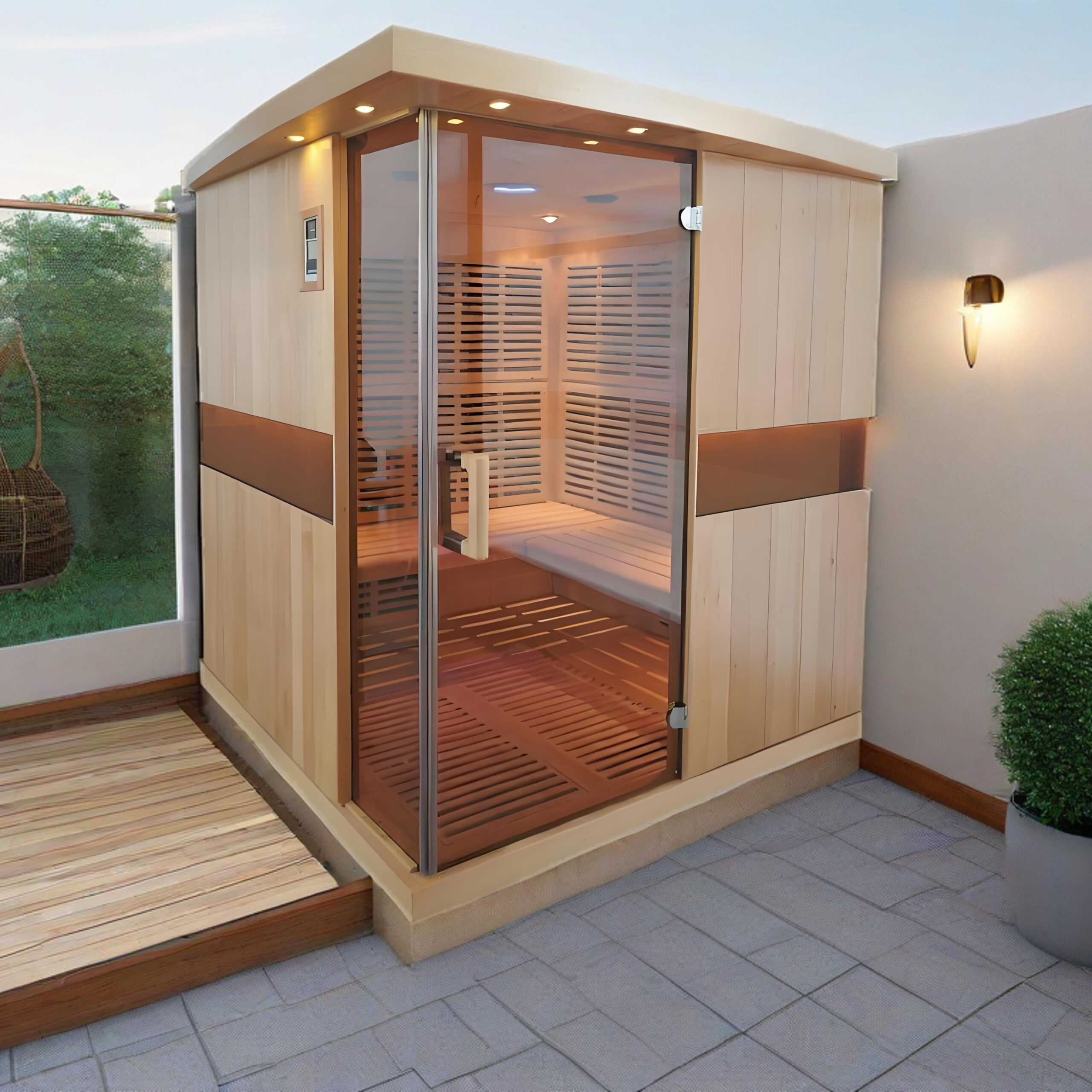 Glass-Corner Two-Person Infrared Sauna product image