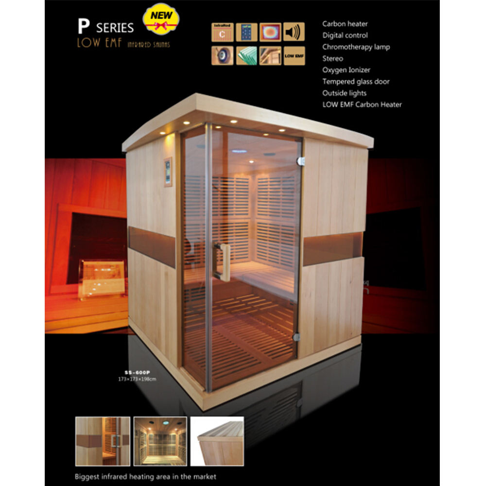 Glass-Corner Two-Person Infrared Sauna CSA-930 reference view 3