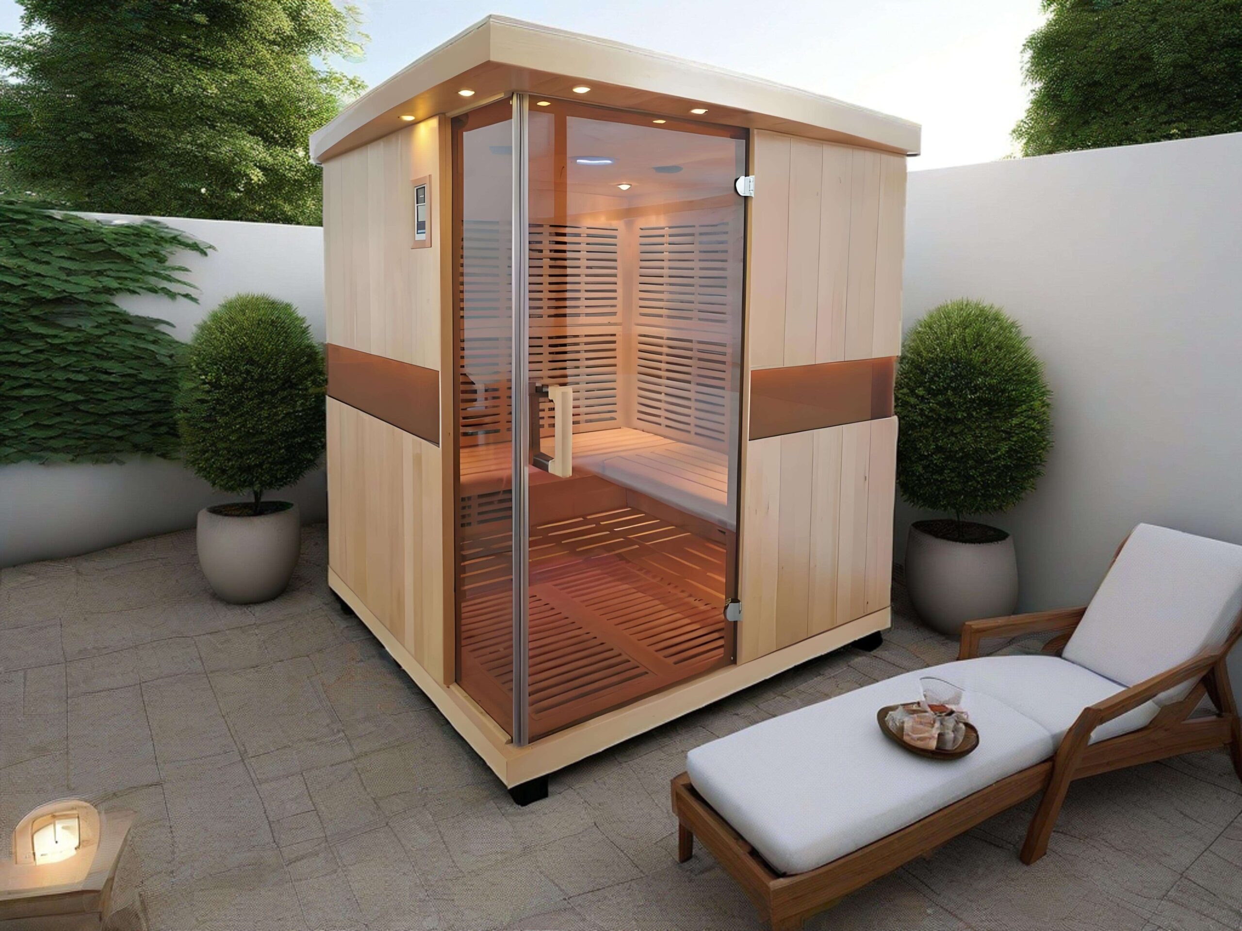 Glass-Corner Two-Person Infrared Sauna CSA-930 reference view 4
