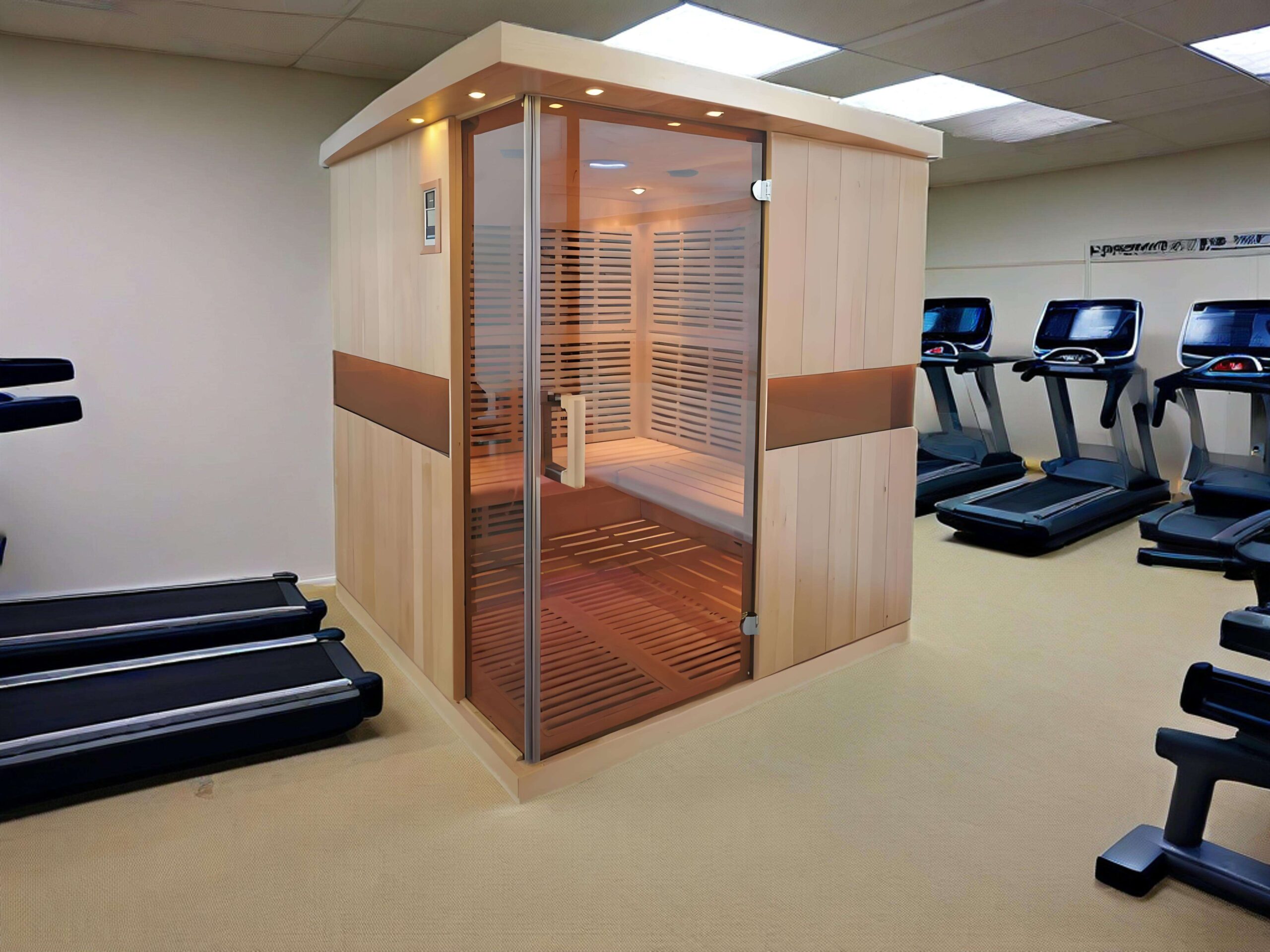 Glass-Corner Two-Person Infrared Sauna CSA-930 reference view 6
