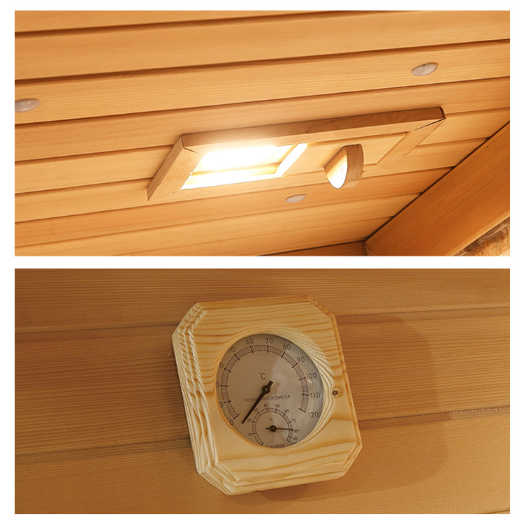 Glass-Front Indoor Sauna with Salt-Wall Panel CSA-931 reference view 3