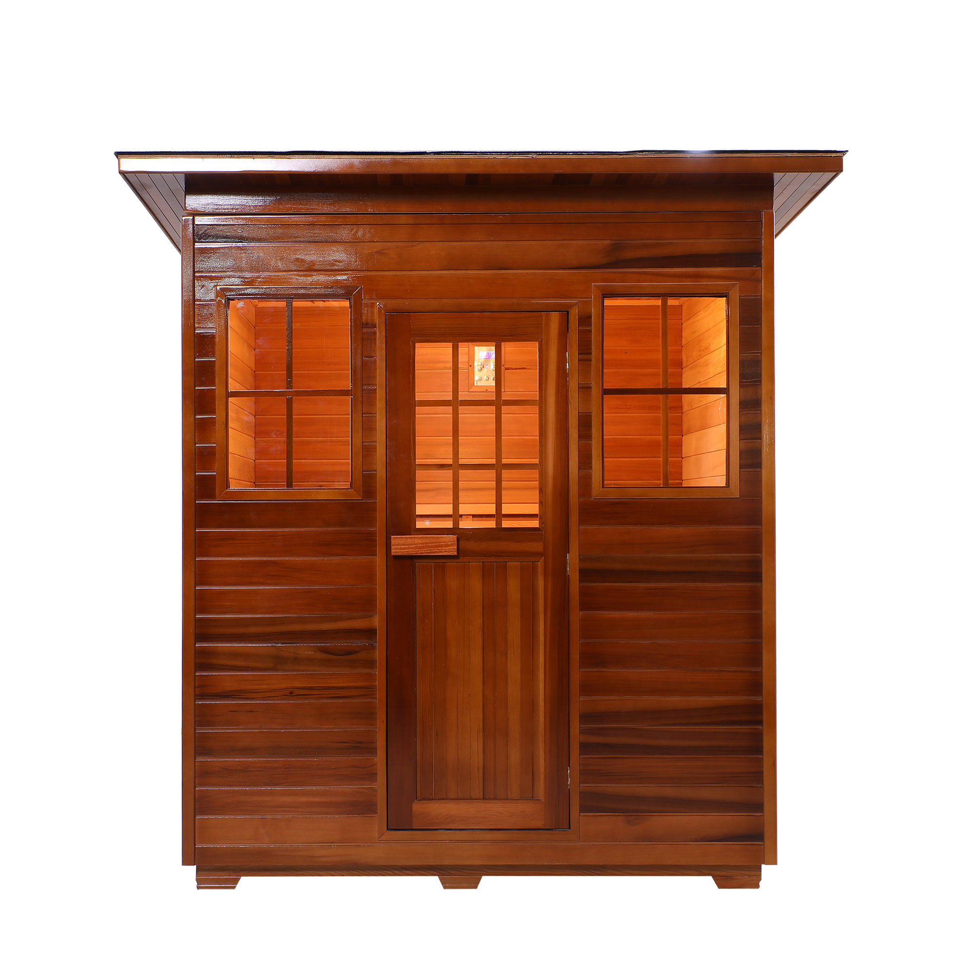 Classic Timber Outdoor Sauna with Divided-Light Door product image