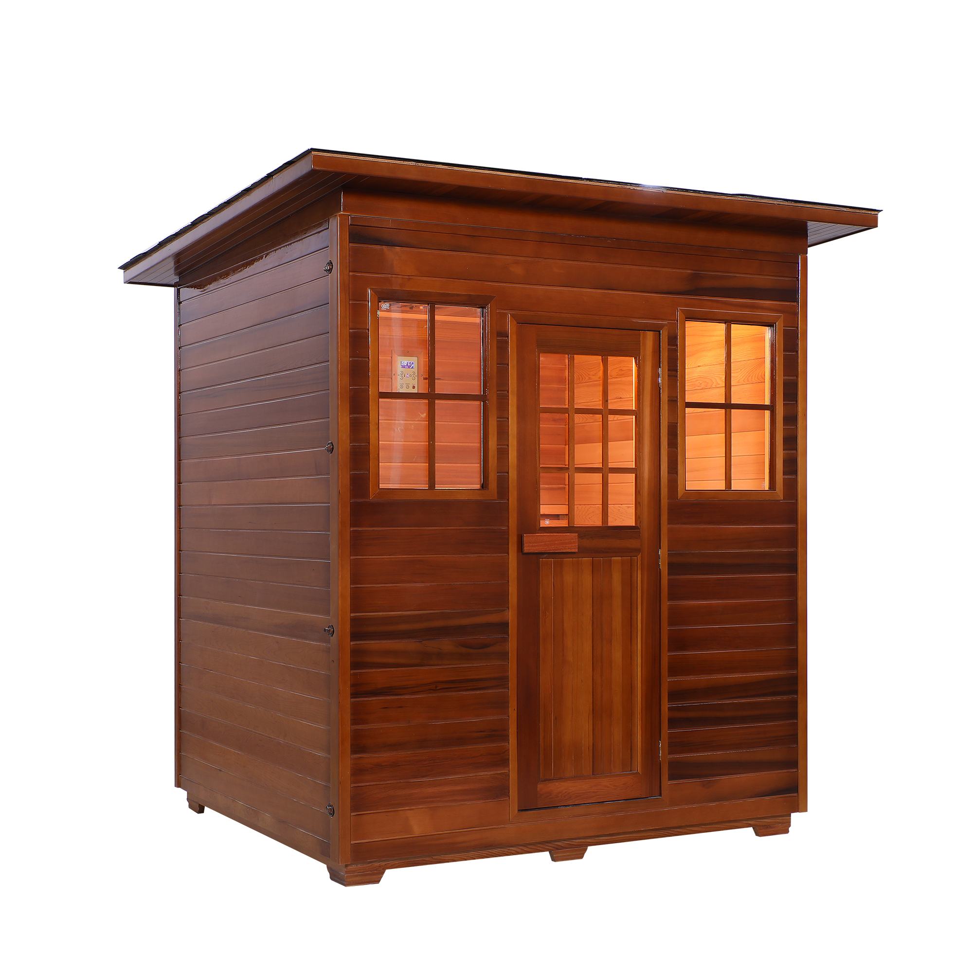 Classic Timber Outdoor Sauna with Divided-Light Door CSA-933 reference view 2