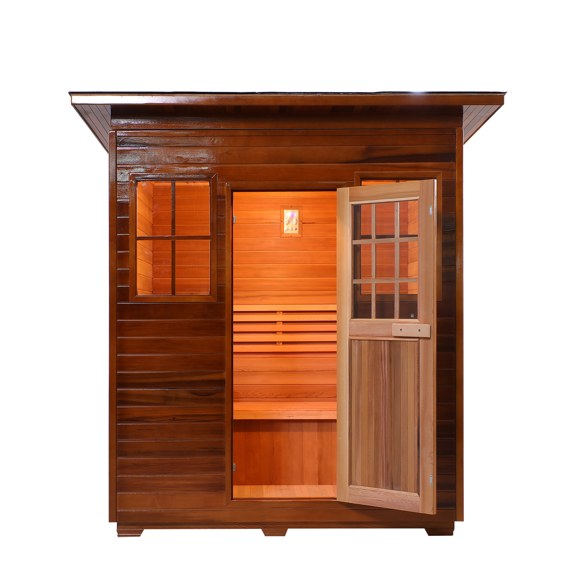 Classic Timber Outdoor Sauna with Divided-Light Door CSA-933 reference view 3