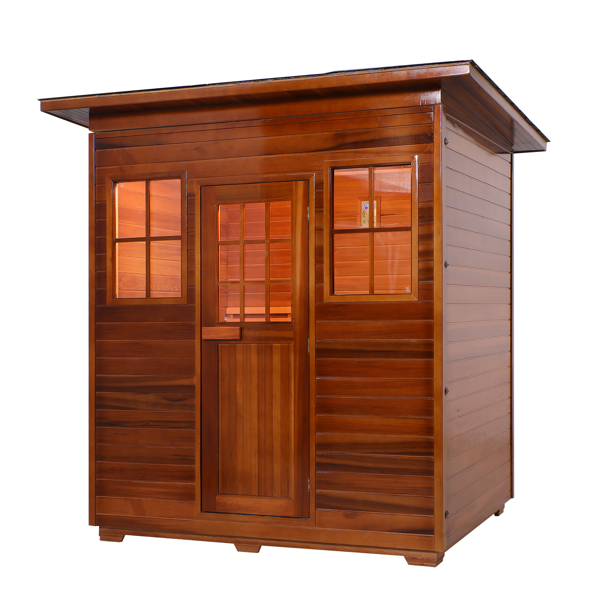 Classic Timber Outdoor Sauna with Divided-Light Door CSA-933 reference view 4