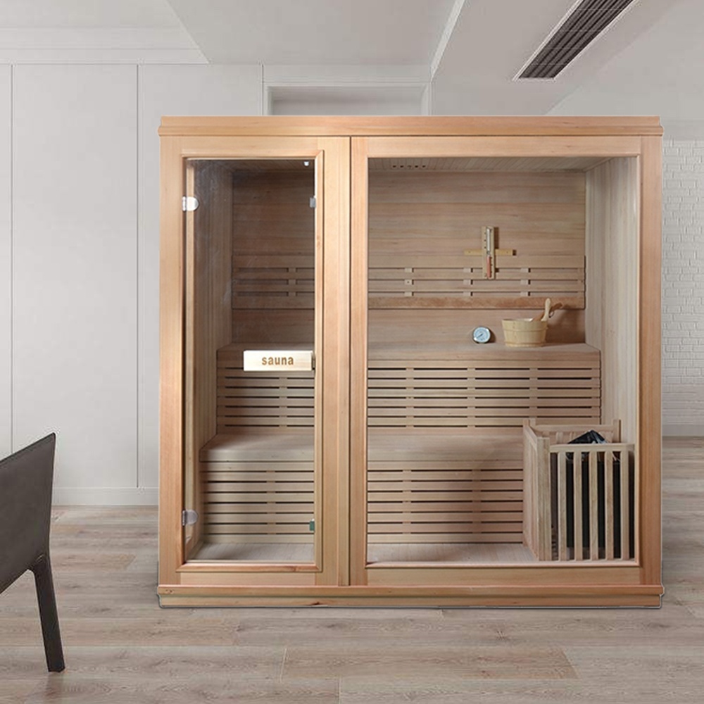 Two-Person Hemlock Sauna with Full-Glass Front product image
