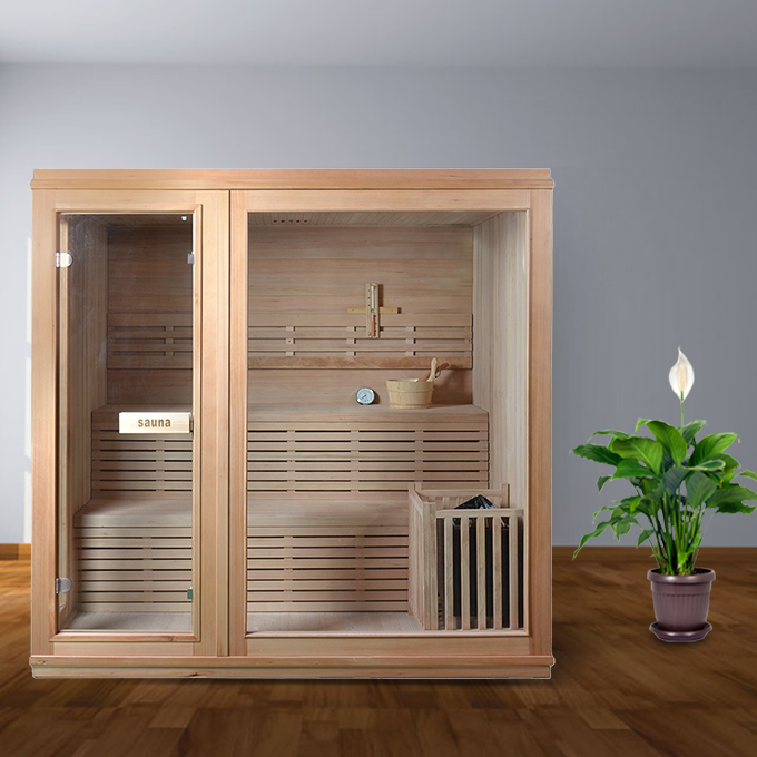 Two-Person Hemlock Sauna with Full-Glass Front CSA-934 reference view 3