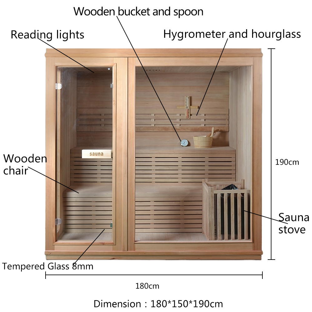 Two-Person Hemlock Sauna with Full-Glass Front CSA-934 reference view 4