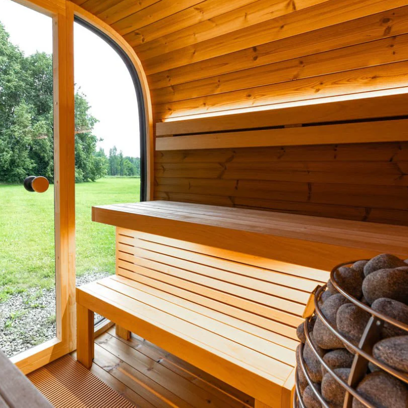 Black Rounded-Square Wood-Fired Outdoor Sauna CSA-935 reference view 5