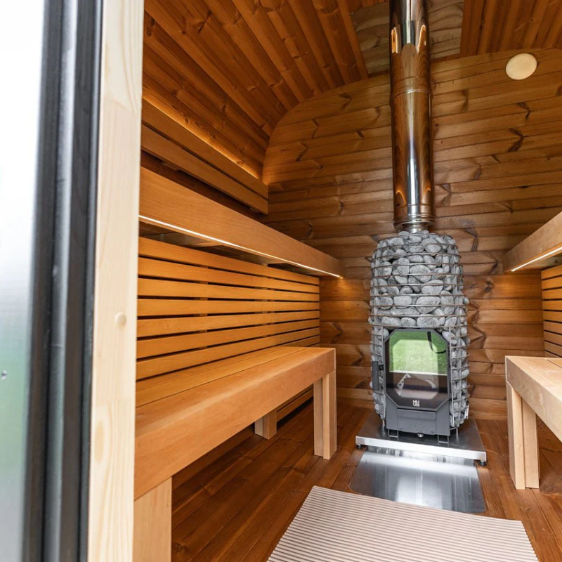 Black Rounded-Square Wood-Fired Outdoor Sauna CSA-935 reference view 6