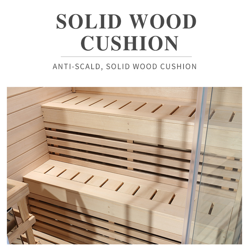 Light-Timber Corner Sauna with Tiered Bench CSA-936 reference view 5