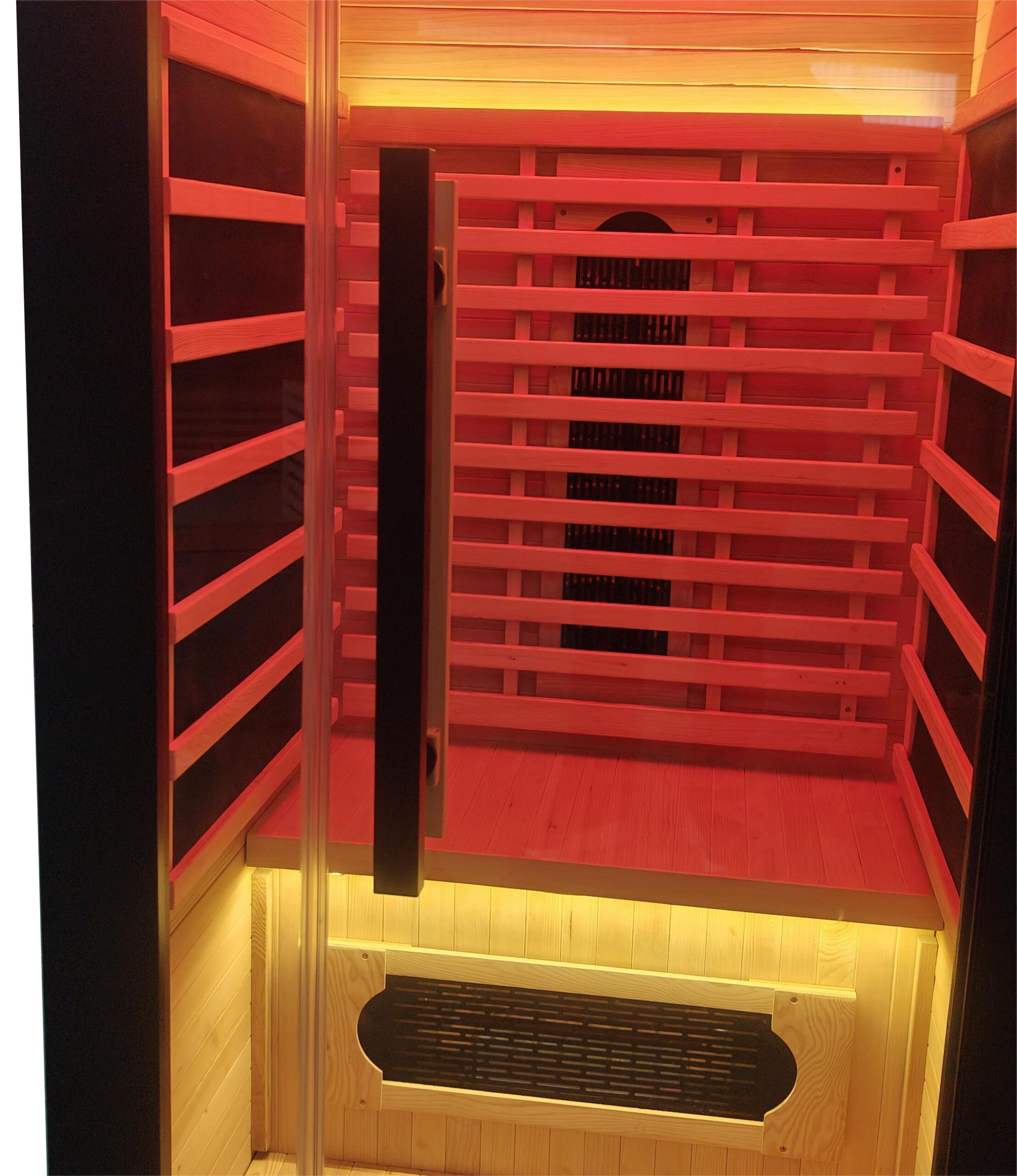 Black Single-Seat Infrared Sauna with Ceiling Red-Light Panel CSA-938 reference view 6
