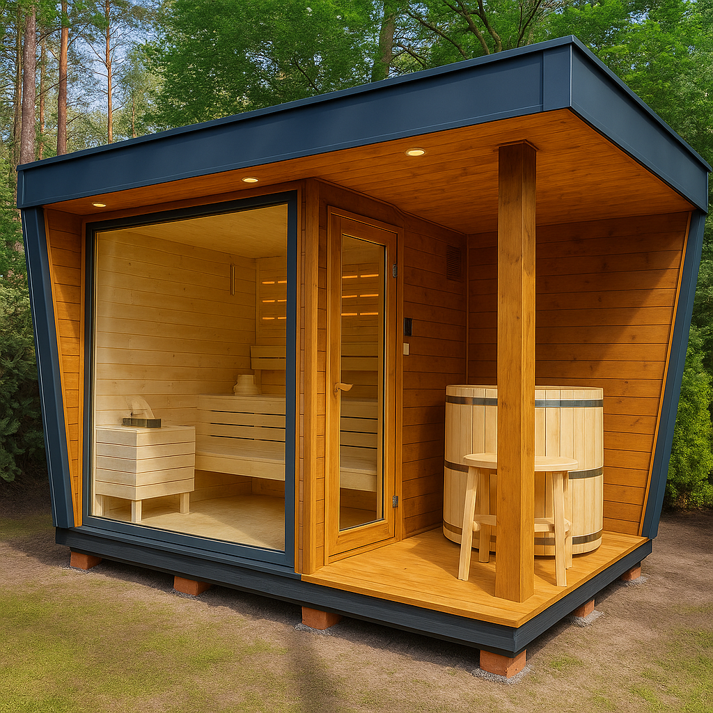 Outdoor Sauna with Covered Plunge-Tub Bay CSA-940 reference view 2