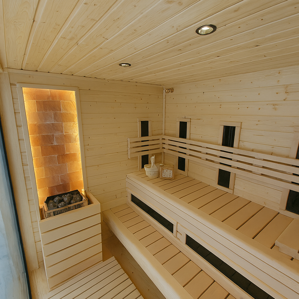 Outdoor Sauna with Covered Plunge-Tub Bay CSA-940 reference view 3