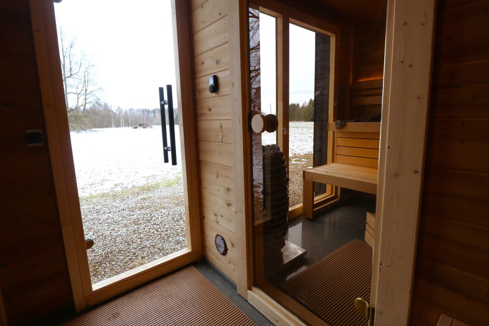Black-Frame Outdoor Sauna with Changing Area CSA-941 reference view 3