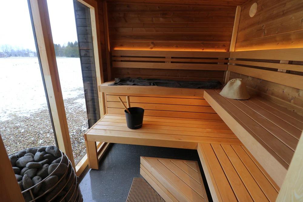 Black-Frame Outdoor Sauna with Changing Area CSA-941 reference view 4