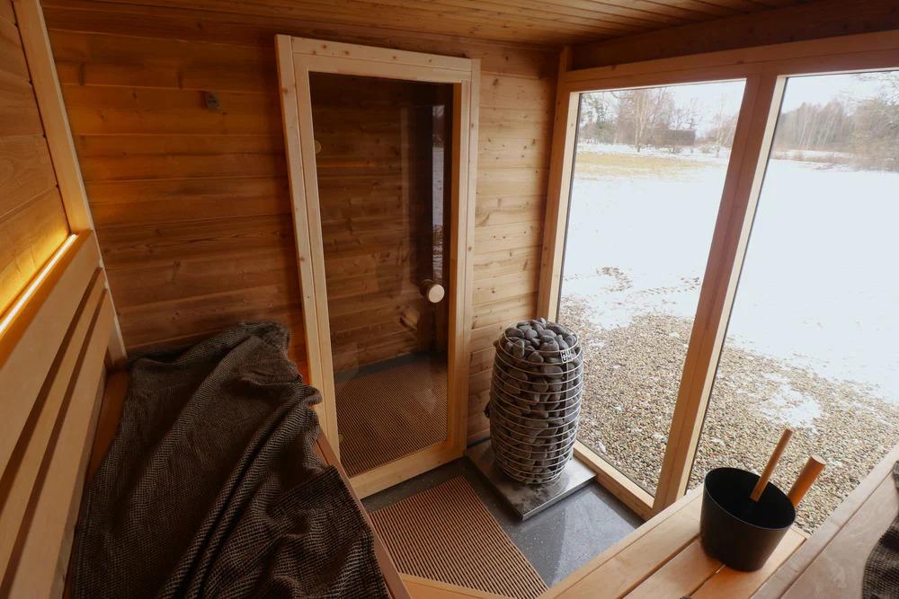 Black-Frame Outdoor Sauna with Changing Area CSA-941 reference view 5